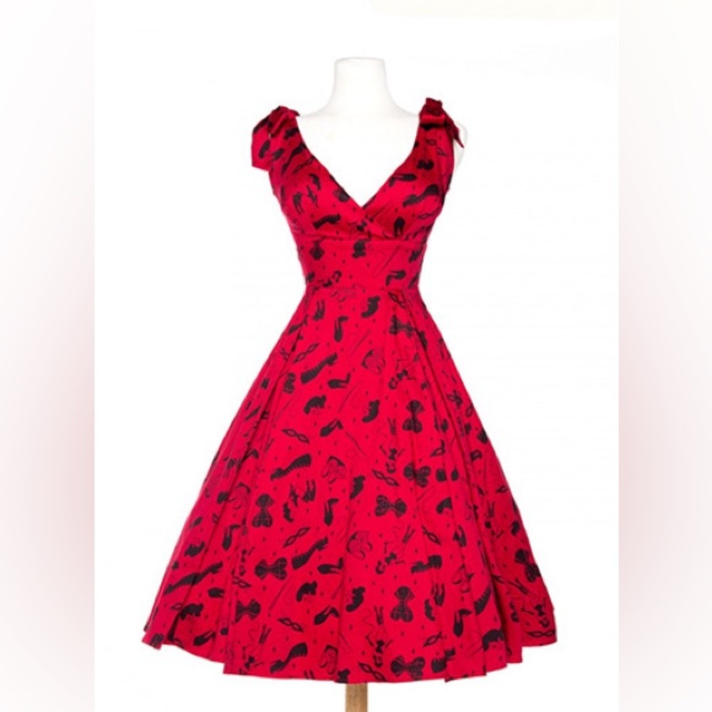 Deadly Dames Tie Me Up Dress in Fetish Print